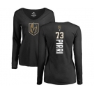 NHL Women Adidas Vegas Golden Knights #73 Brandon Pirri Black Backer Slim Fit Long Sleeve T-Shirt
