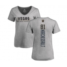 NHL Women Adidas Vegas Golden Knights #81 Jonathan Marchessault Gray Backer Slim Fit V-Neck T-Shirt