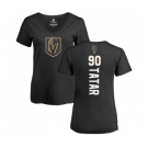 NHL Women Adidas Vegas Golden Knights #90 Tomas Tatar Black Backer Slim Fit V-Neck T-Shirt