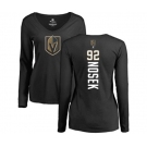 NHL Women Adidas Vegas Golden Knights #92 Tomas Nosek Black Backer Slim Fit Long Sleeve T-Shirt