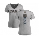 NHL Women Adidas Vegas Golden Knights #92 Tomas Nosek Gray Backer Slim Fit V-Neck T-Shirt