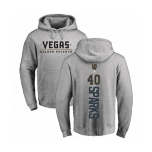 Hockey Vegas Golden Knights #40 Garret Sparks Gray Backer Pullover Hoodie