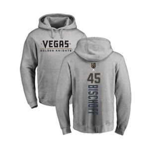 NHL Adidas Vegas Golden Knights #45 Jake Bischoff Gray Backer Pullover Hoodie