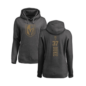 NHL Women Adidas Vegas Golden Knights #37 Reid Duke Charcoal One Color Backer Pullover Hoodie