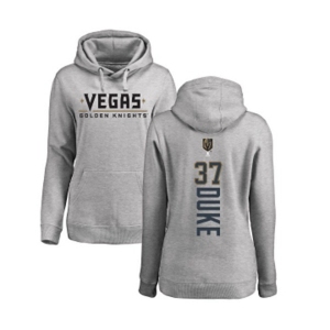 NHL Women Adidas Vegas Golden Knights #37 Reid Duke Gray Backer Pullover Hoodie