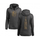 NHL Women Adidas Vegas Golden Knights #5 Deryk Engelland Charcoal One Color Backer Pullover Hoodie