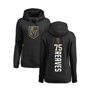 NHL Women Adidas Vegas Golden Knights #75 Ryan Reaves Black Backer Pullover Hoodie