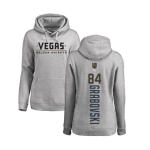 NHL Women Adidas Vegas Golden Knights #84 Mikhail Grabovski Gray Backer Pullover Hoodie