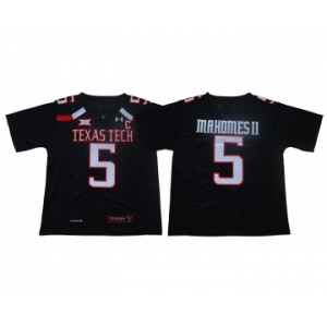 Texas Tech Red Raiders #5 Patrick Mahomes Black With C Patch College Football Jersey