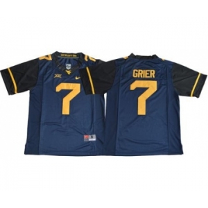 Mountaineers #7 Will Grier Navy Blue Limited Stitched NCAA Jersey