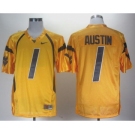 NCAA NEW West Virginia Mountaineers Tavon Austin #1 gold WVU jersey