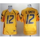 NCAA West Virginia Mountaineers Geno Smith 12 Gold College Football Jerseys