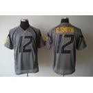 NCAA West Virginia Mountaineers Geno Smith 12 Grey College Football Jersey