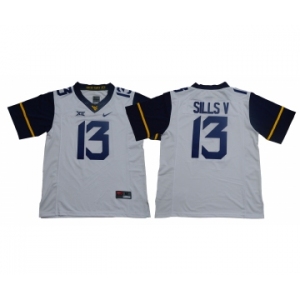 West Virginia Mountaineers 13 David Sills V White Nike College Football Jersey