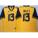 West Virginia Mountaineers 13 David Sills V Yellow College Football Jersey