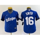 Women's Los Angeles Dodgers #16 Will Smith Blue Stitched Cool Base Nike Jersey