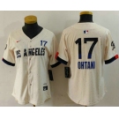 Women's Los Angeles Dodgers #17 Shohei Ohtani Cream 2024 City Connect Limited Jersey