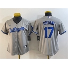 Women's Los Angeles Dodgers #17 Shohei Ohtani Gray Stitched Jersey(Run Small)