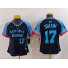 Women's Los Angeles Dodgers #17 Shohei Ohtani Number Navy 2024 All Star Limited Stitched Jersey