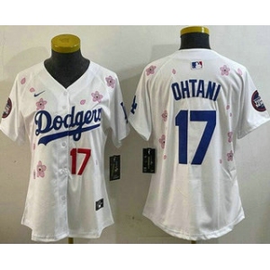 Women's Los Angeles Dodgers #17 Shohei Ohtani White 2025 Tokyo Series Limited Jersey