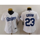 Women's Los Angeles Dodgers #23 Kirk Gibson White Cool Base Stitched Jersey