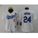 Women's Los Angeles Dodgers #24 Kobe Bryant White Nike Champions Authentic Jersey