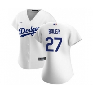 Women's Los Angeles Dodgers #27 Trevor Bauer White Home Stitched 2021 Baseball Jersey