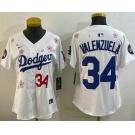 Women's Los Angeles Dodgers #34 Fernando Valenzuela White 2025 Tokyo Series Limited Jersey