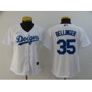 Women's Los Angeles Dodgers #35 Cody Bellinger Authentic White Alternate Cool Base Baseball Jersey