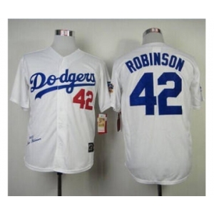 Women's Los Angeles Dodgers #42 Jackie Robinson White Throwback Stitched Baseball Jersey