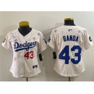Women's Los Angeles Dodgers #43 Anthony Banda Cream 2025 Tokyo Series Limited Stitched Baseball Jersey