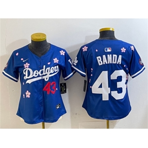 Women's Los Angeles Dodgers #43 Anthony Banda Royal 2025 Tokyo Series Limited Stitched Baseball Jersey