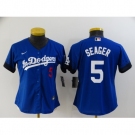 Women's Los Angeles Dodgers #5 Corey Seager Blue Game City Player Jersey