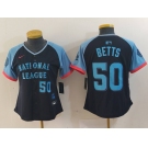 Women's Los Angeles Dodgers #50 Mookie Betts Number Navy 2024 All Star Limited Stitched Jersey