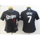 Women's Los Angeles Dodgers #7 Julio Urias Black Stitched Baseball Jersey