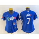 Women's Los Angeles Dodgers #7 Julio Urias Blue 2020 World Series Cool Base Nike Jersey1