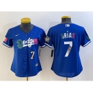 Women's Los Angeles Dodgers #7 Julio Urias Blue 2020 World Series Cool Base Nike Jersey4