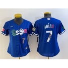 Women's Los Angeles Dodgers #7 Julio Urias Blue 2020 World Series Cool Base Nike Jersey5