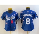 Women's Los Angeles Dodgers #8 Enrique Hernández Royal 2025 Tokyo Series Limited Stitched Baseball Jersey