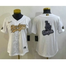 Women's Los Angeles Dodgers Big Logo White 2022 All Star Stitched Cool Base Nike Jerseys