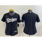 Women's Los Angeles Dodgers Blank Black Stitched Baseball Jersey