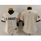 Women's Los Angeles Dodgers Blank Cream 2024 City Connect Limited Stitched Jersey