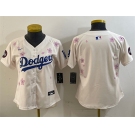 Women's Los Angeles Dodgers Blank Cream 2025 Tokyo Series Limited Stitched Baseball Jersey