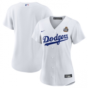 Women's Los Angeles Dodgers Blank White 2024 World Series Cool Base Stitched Baseball Jersey