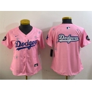 Women's Los Angeles Dodgers Team Big Logo Pink 2025 Tokyo Series Limited Stitched Baseball Jersey