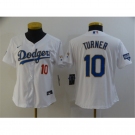 Women's Nike Los Angeles Dodgers #10 Justin Turner White Champions Authentic Jersey