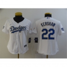 Women's Nike Los Angeles Dodgers #22 Clayton Kershaw White Champions Authentic Jersey