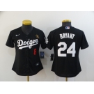 Women's Nike Los Angeles Dodgers #24 Kobe Bryant Black Champions Authentic Jersey