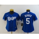 Women's Nike Los Angeles Dodgers #5 Corey Seager Blue Champions Authentic Jersey