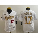 Youth Los Angeles Dodgers 17 Shohei Ohtani White Flex Base Stitched Baseball Jersey 3